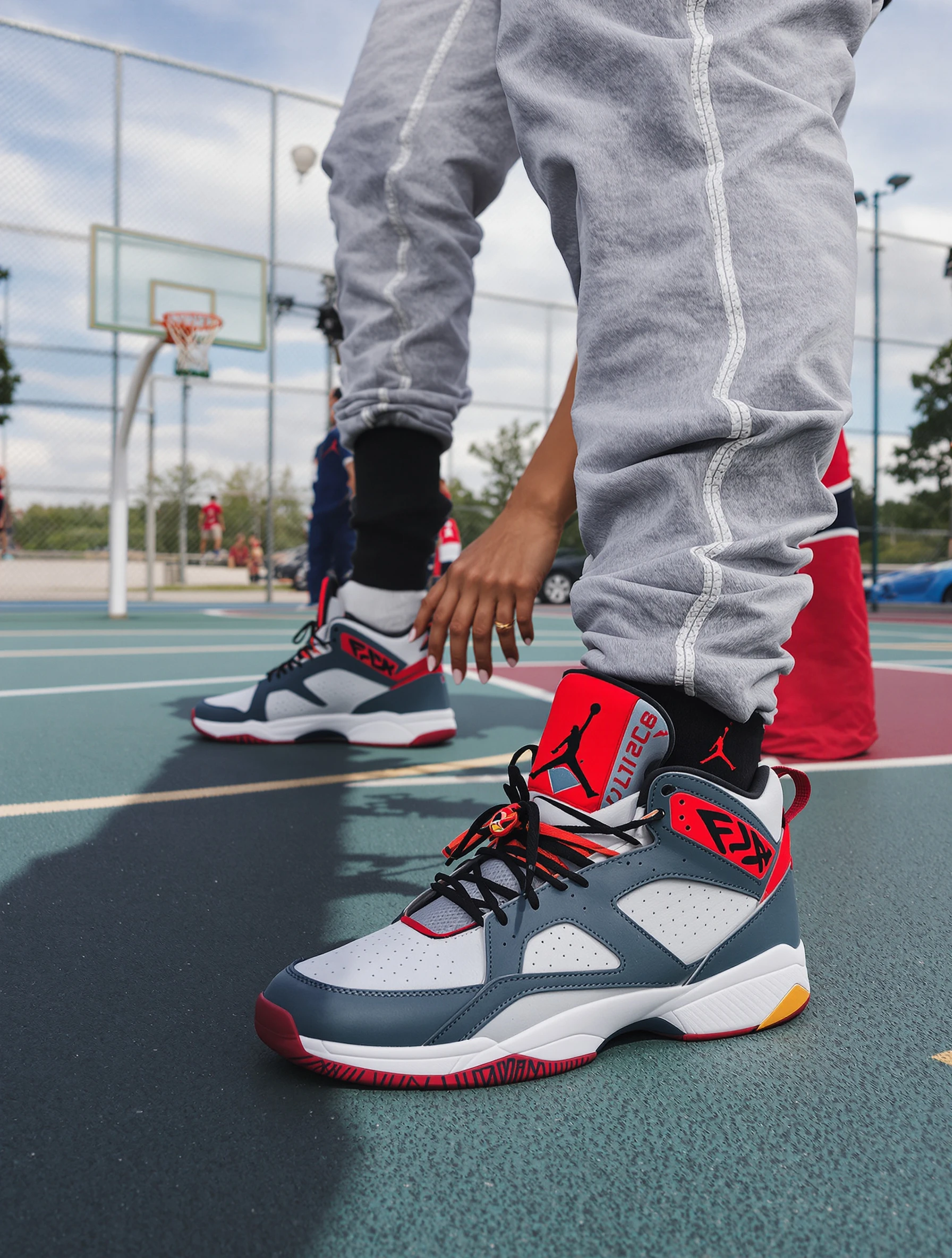 Woman rocking Jordan sneakers 