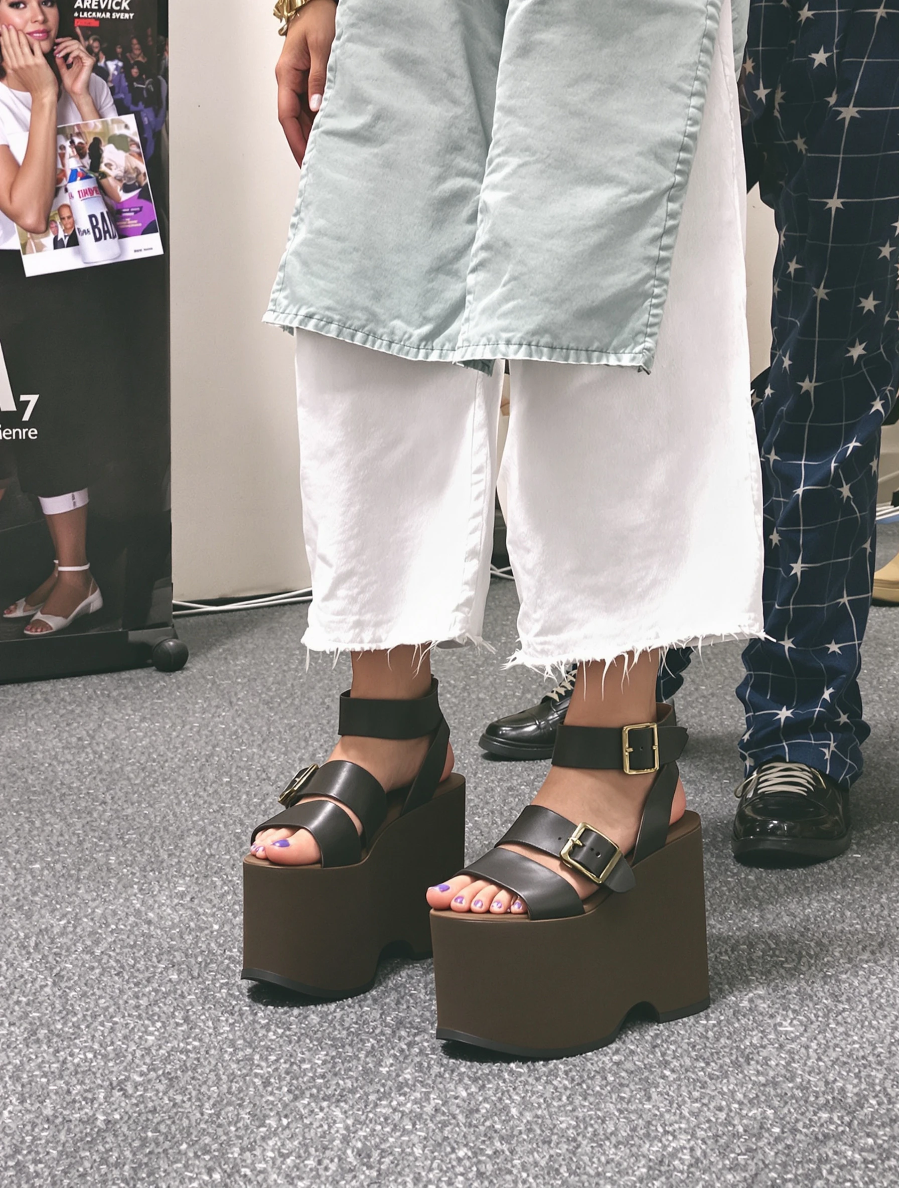 Woman in chunky platform shoes