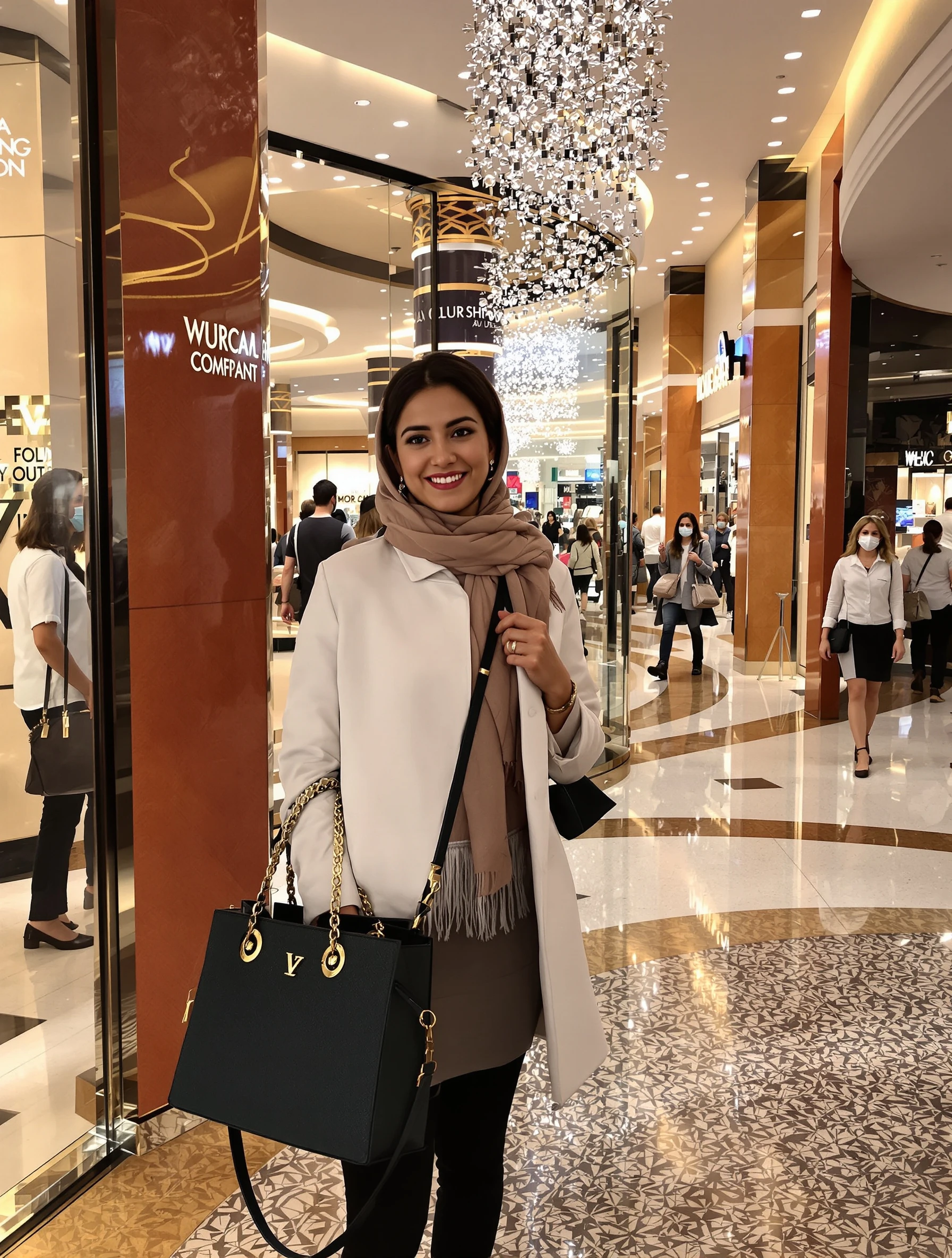 Woman shopping at Dubai Mall w