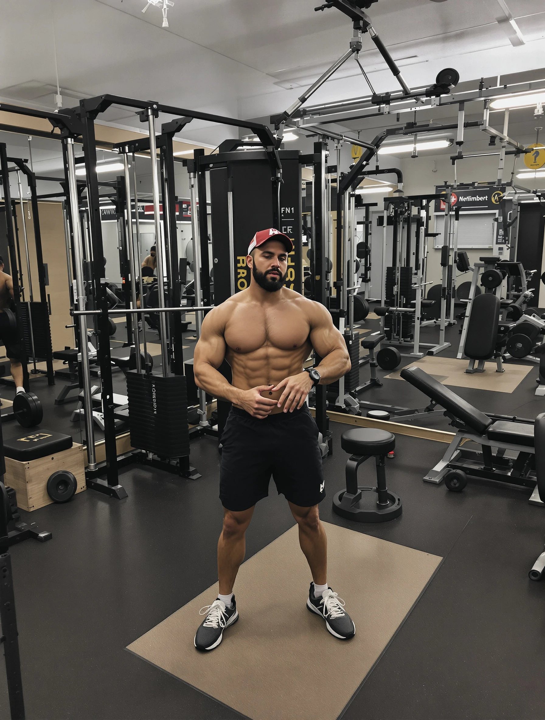 Man doing gym workout routine, fitness lifestyle content. Workout content, gym life, fitness journey, exercise motivation.