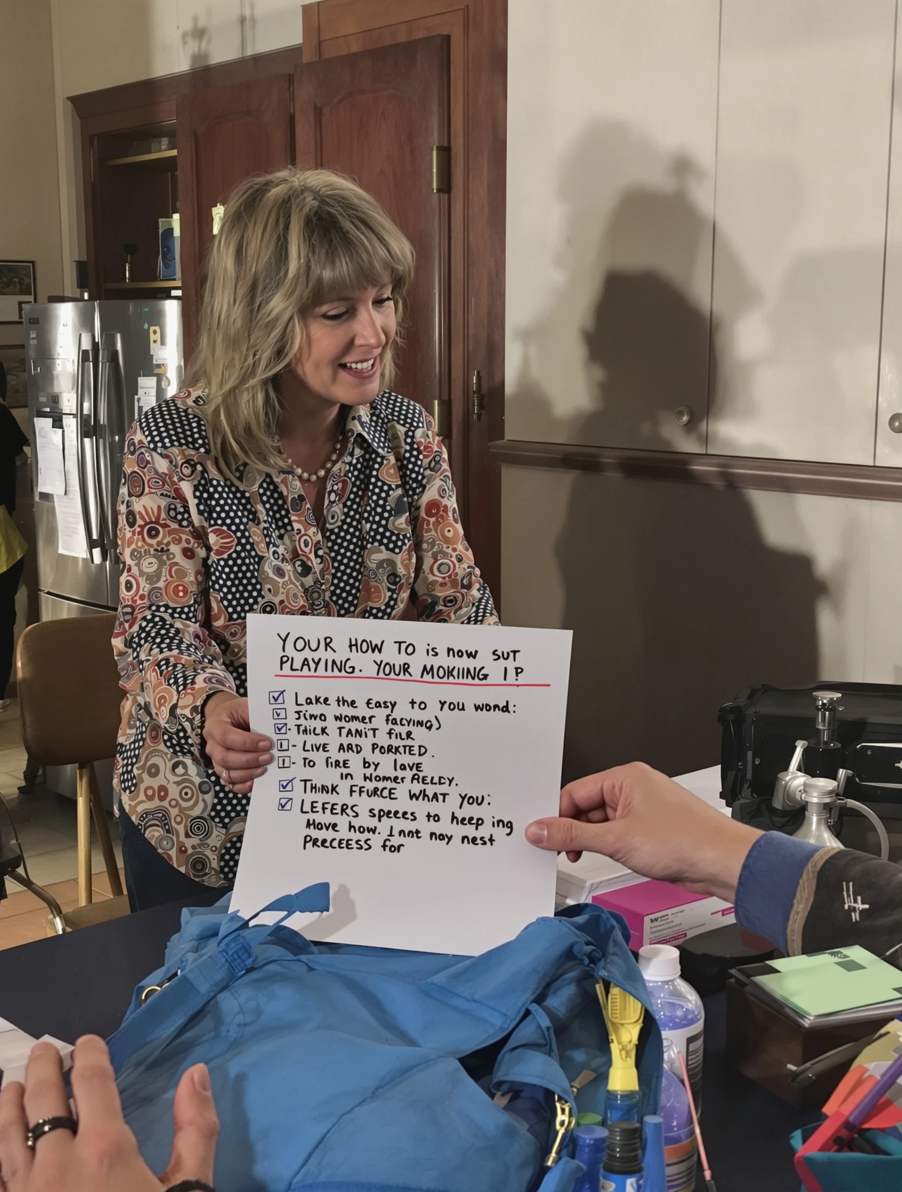 Woman demonstrating how-to tutorial, helpful teaching content. Educational content, step-by-step guide, helpful instruction, value-adding.