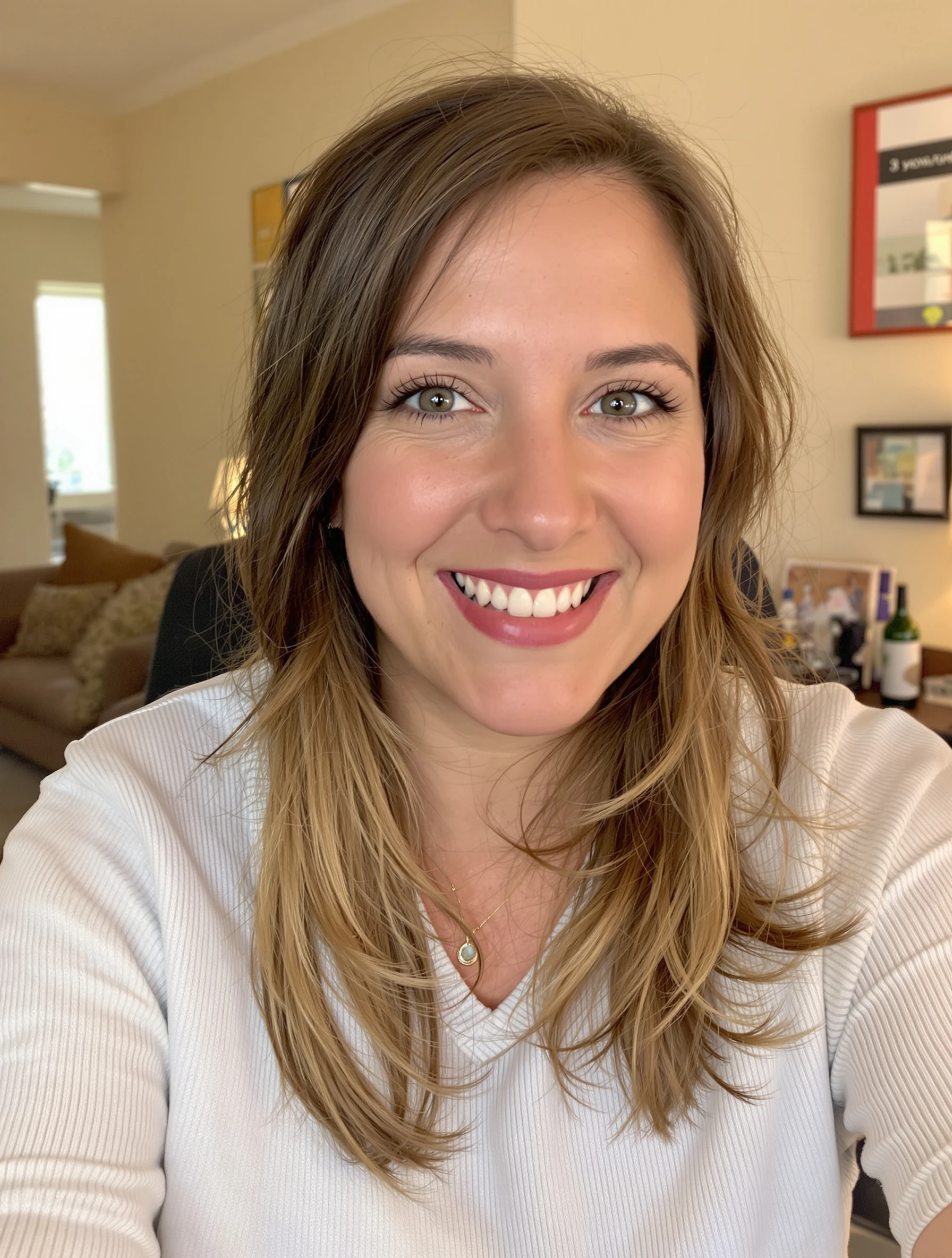 Woman speaking directly to cam